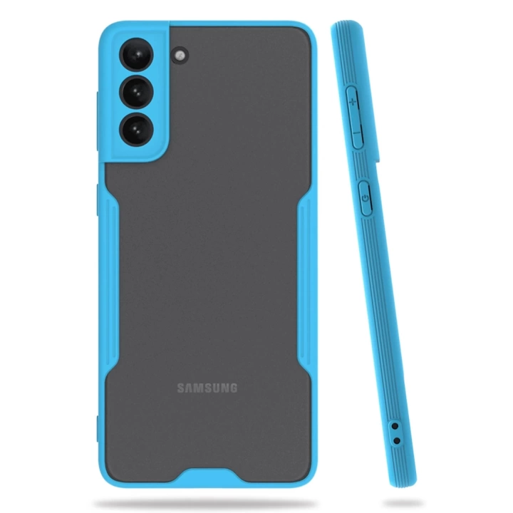 BFS  Samsung Galaxy S21 Plus Kılıf Platin Silikon - Mavi