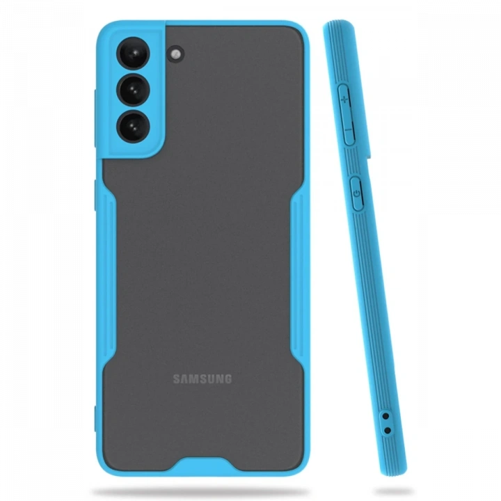 BFS  Samsung Galaxy S21 Plus Kılıf Platin Silikon - Mavi