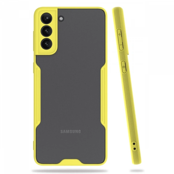 BFS  Samsung Galaxy S21 Plus Kılıf Platin Silikon - Sarı