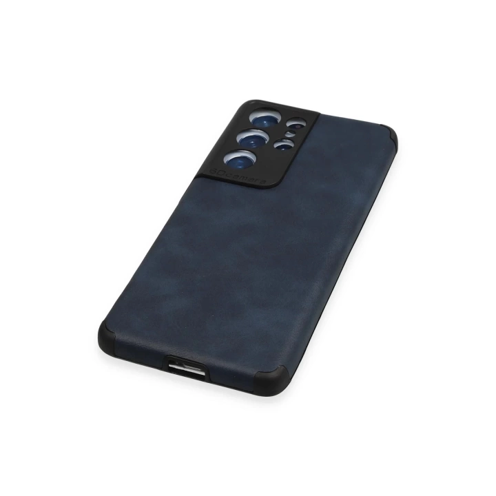 BFS  Samsung Galaxy S21 Ultra Kılıf Loop Deri Silikon - Lacivert