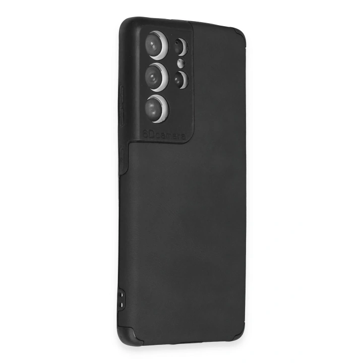 BFS  Samsung Galaxy S21 Ultra Kılıf Loop Deri Silikon - Siyah