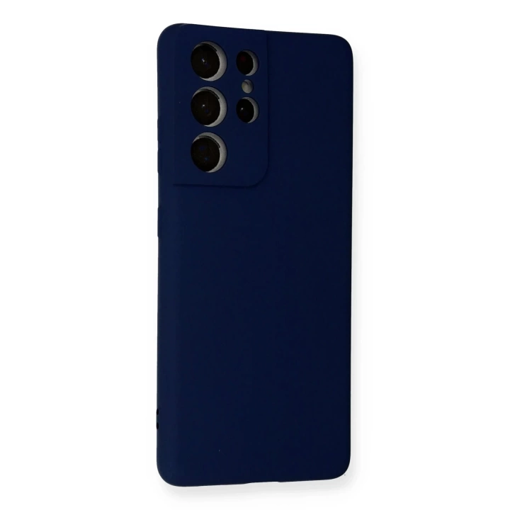 BFS  Samsung Galaxy S21 Ultra Kılıf Nano içi Kadife Silikon - Lacivert