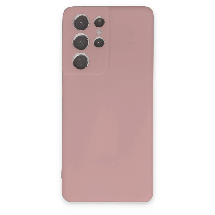 BFS  Samsung Galaxy S21 Ultra Kılıf Nano içi Kadife Silikon - Pudra