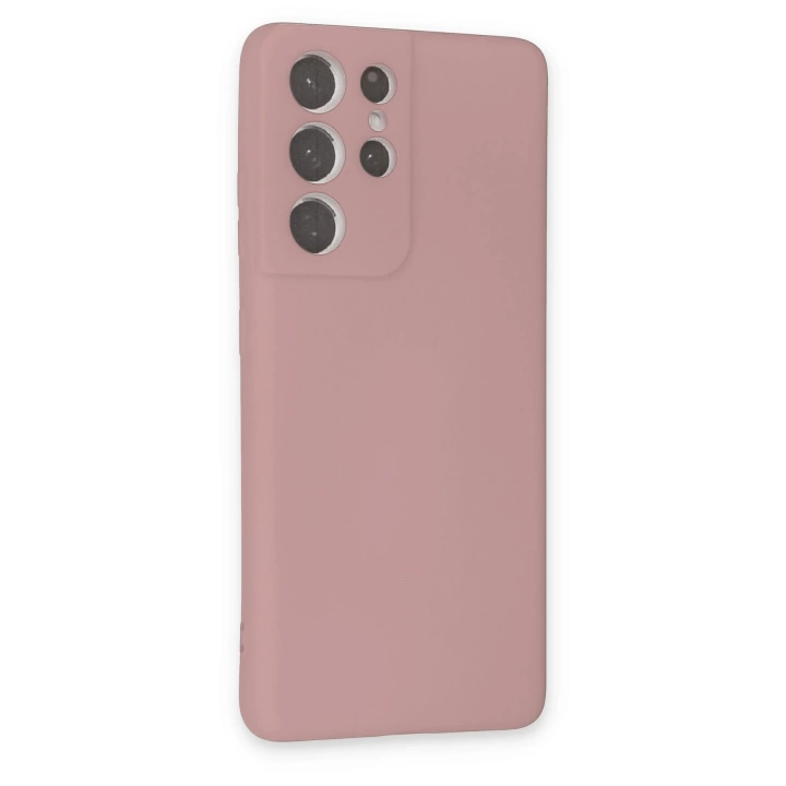 BFS  Samsung Galaxy S21 Ultra Kılıf Nano içi Kadife Silikon - Pudra