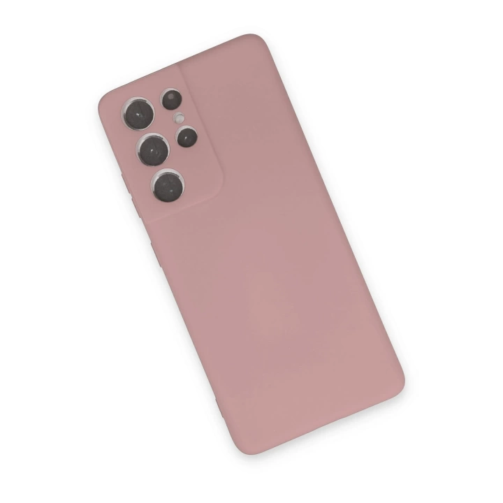 BFS  Samsung Galaxy S21 Ultra Kılıf Nano içi Kadife Silikon - Pudra