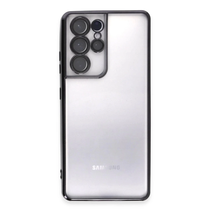 BFS  Samsung Galaxy S21 Ultra Kılıf Razer Lensli Silikon - Siyah