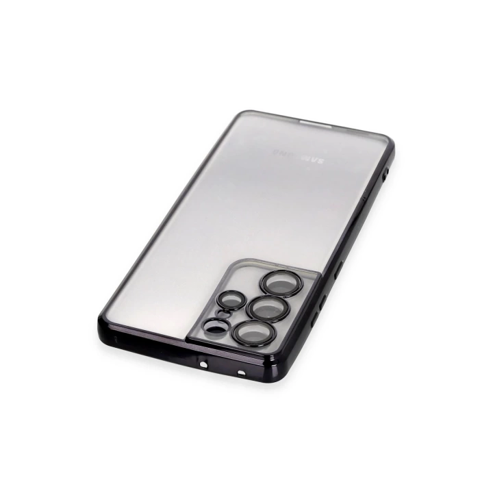 BFS  Samsung Galaxy S21 Ultra Kılıf Razer Lensli Silikon - Siyah