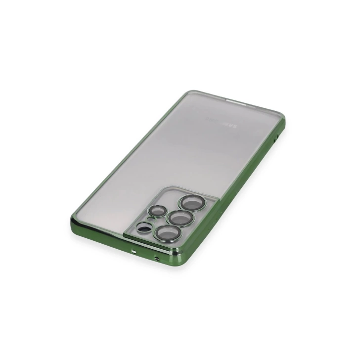 BFS  Samsung Galaxy S21 Ultra Kılıf Razer Lensli Silikon - Yeşil