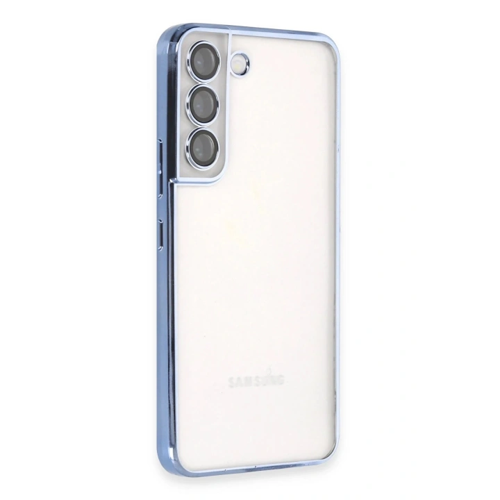 BFS Samsung Galaxy S22 Kılıf Lensli Silikon - Açık Mavi
