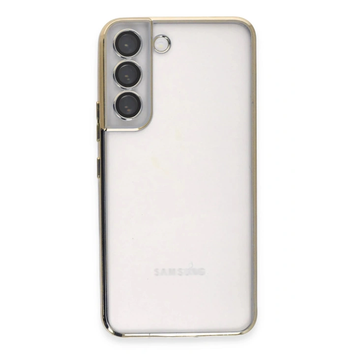 BFS Samsung Galaxy S22 Kılıf Lensli Silikon - Gold