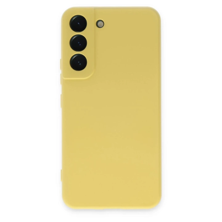 BFS  Samsung Galaxy S22 Kılıf Nano içi Kadife Silikon - Sarı