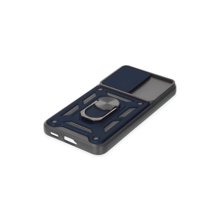 BFS  Samsung Galaxy S22 Kılıf Pars Lens Yüzüklü Silikon - Lacivert