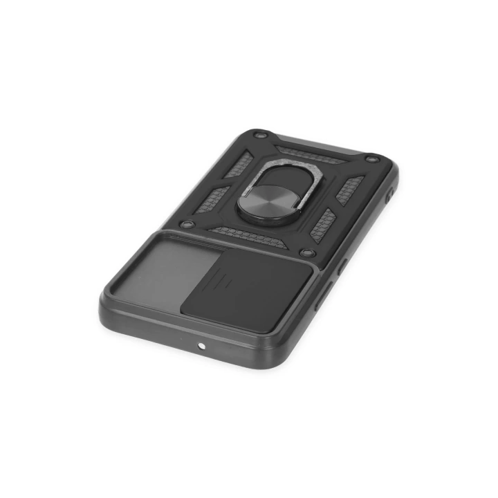 BFS  Samsung Galaxy S22 Kılıf Pars Lens Yüzüklü Silikon - Siyah