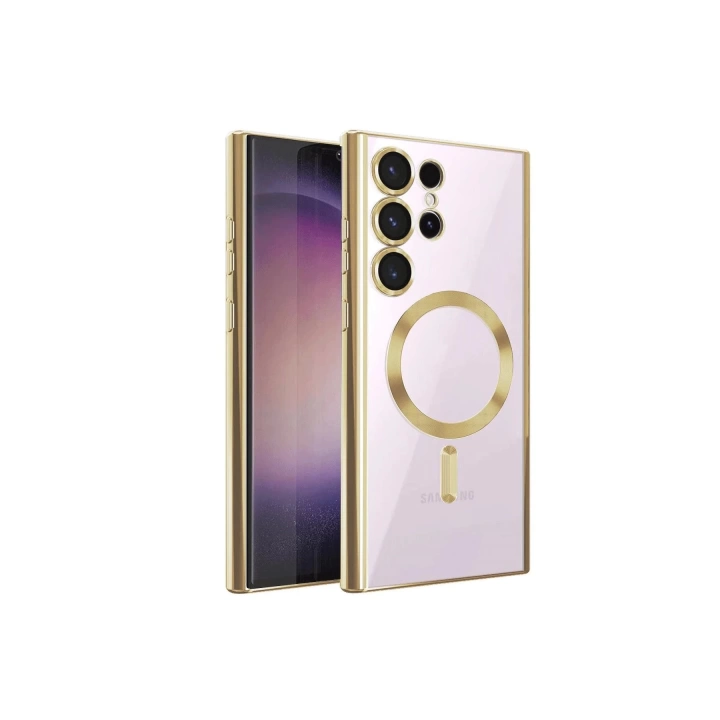 BFS  Samsung Galaxy S22 Ultra Kılıf Kross Magneticsafe Kapak - Gold