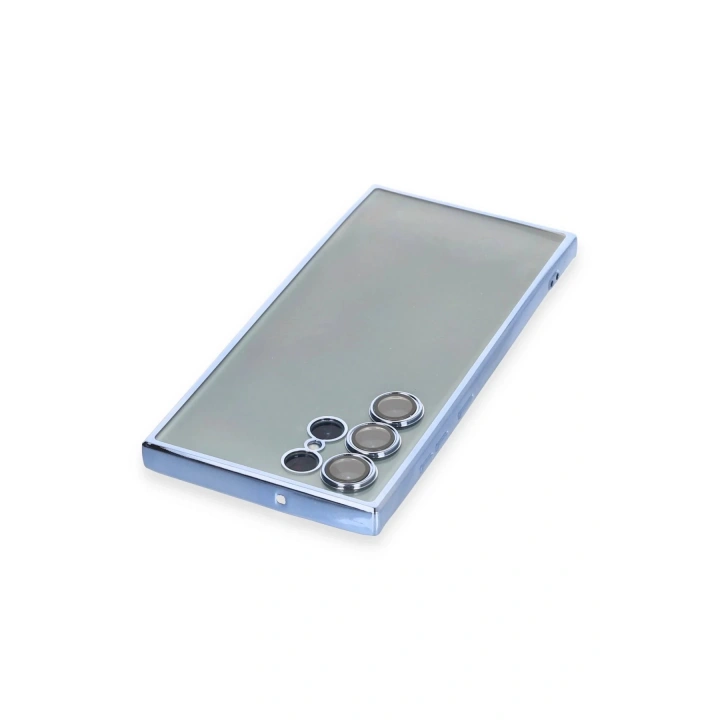 BFS Samsung Galaxy S22 Ultra Kılıf Lensli Silikon - Açık Mavi