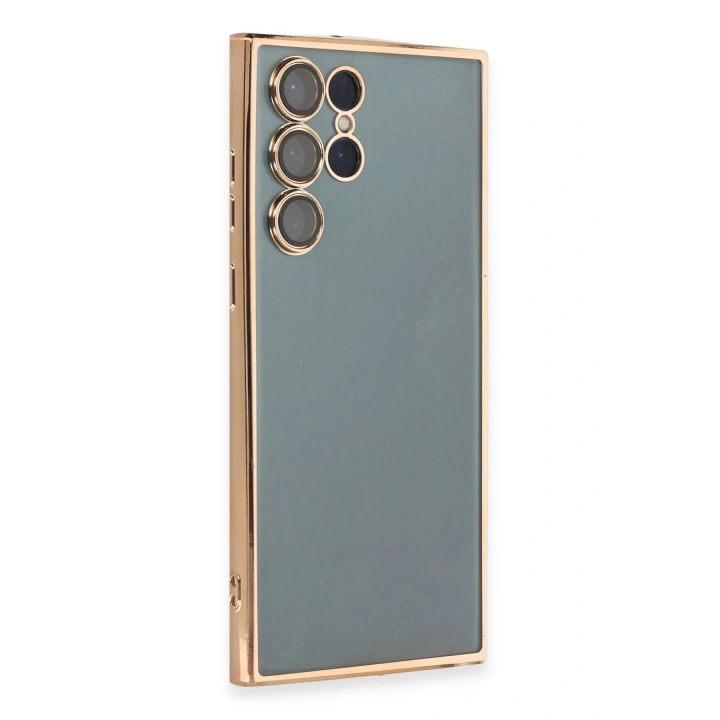 BFS Samsung Galaxy S22 Ultra Kılıf Lensli Silikon - Gold