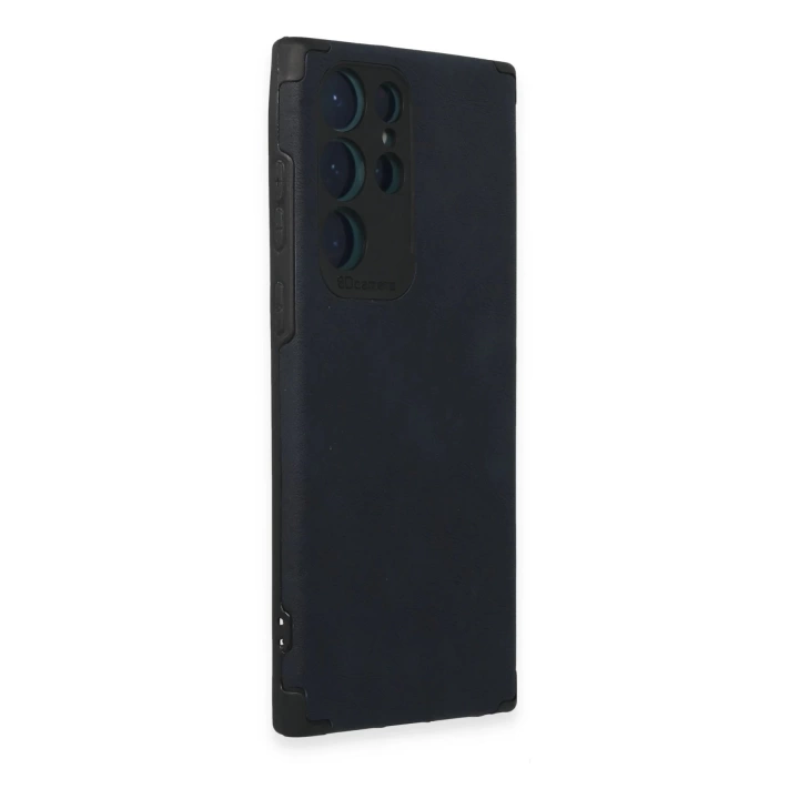 BFS  Samsung Galaxy S22 Ultra Kılıf Loop Deri Silikon - Lacivert
