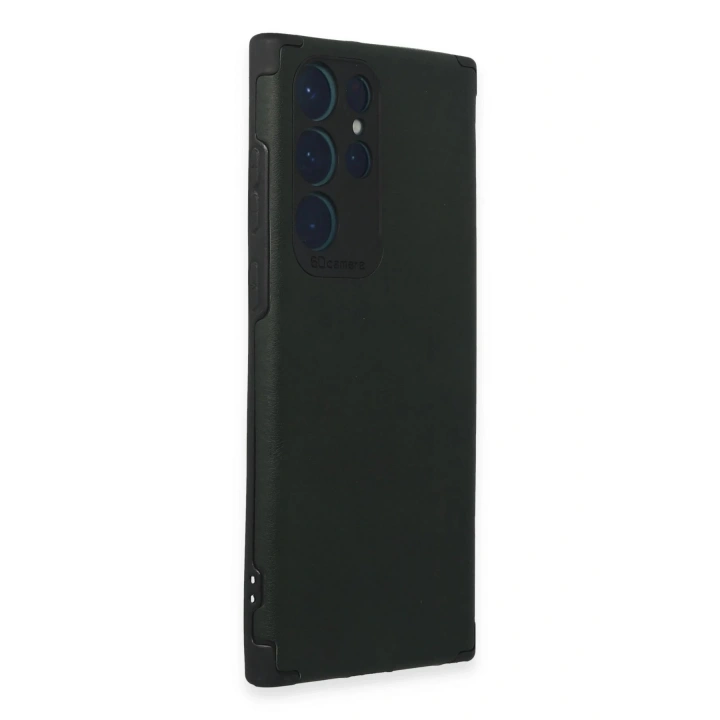 BFS Samsung Galaxy S22 Ultra Kılıf Loop Deri Silikon - Yeşil