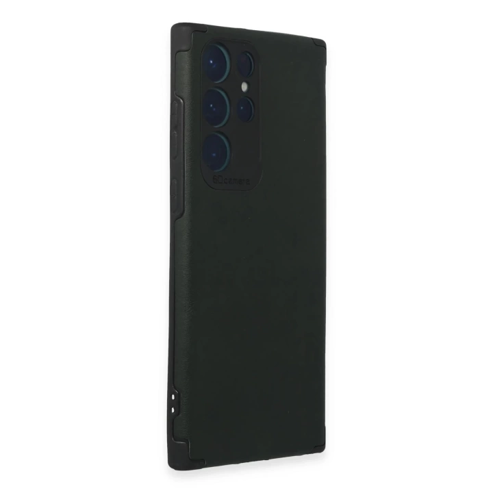 BFS  Samsung Galaxy S22 Ultra Kılıf Loop Deri Silikon - Yeşil