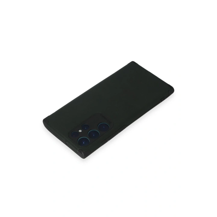 BFS  Samsung Galaxy S22 Ultra Kılıf Loop Deri Silikon - Yeşil