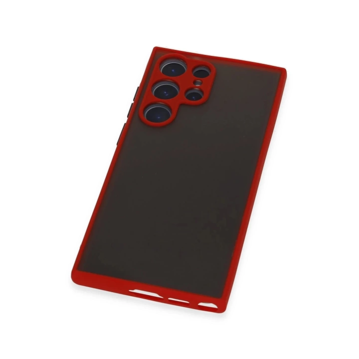 BFS  Samsung Galaxy S22 Ultra Kılıf Montreal Silikon Kapak - Kırmızı