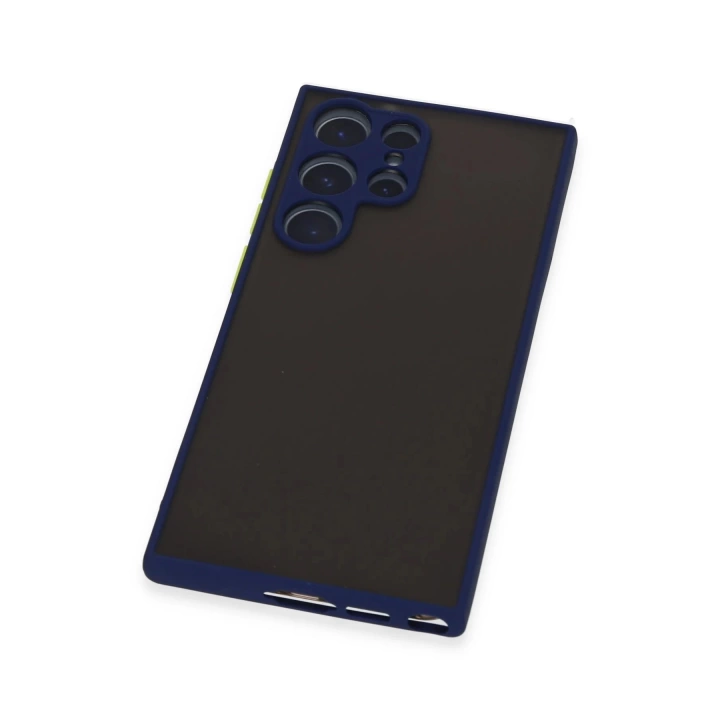 BFS  Samsung Galaxy S22 Ultra Kılıf Montreal Silikon Kapak - Lacivert