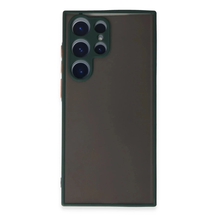 BFS  Samsung Galaxy S22 Ultra Kılıf Montreal Silikon Kapak - Yeşil