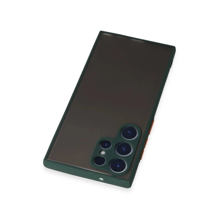 BFS  Samsung Galaxy S22 Ultra Kılıf Montreal Silikon Kapak - Yeşil