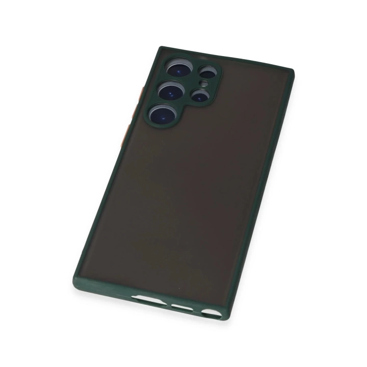 BFS  Samsung Galaxy S22 Ultra Kılıf Montreal Silikon Kapak - Yeşil