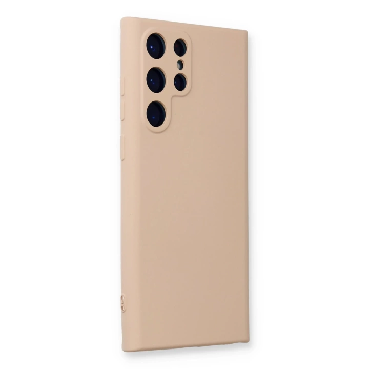 BFS  Samsung Galaxy S22 Ultra Kılıf Nano içi Kadife Silikon - Pudra