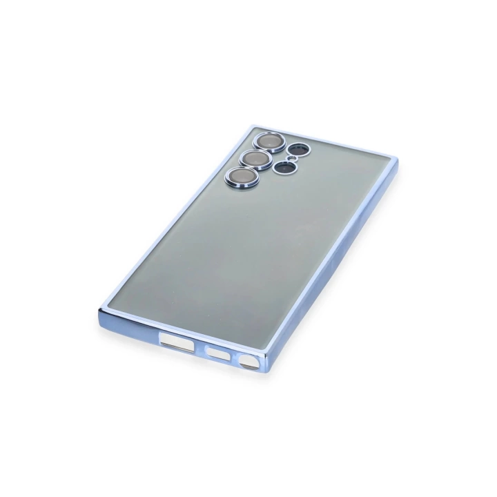 BFS  Samsung Galaxy S22 Ultra Kılıf Razer Lensli Silikon - Açık Mavi