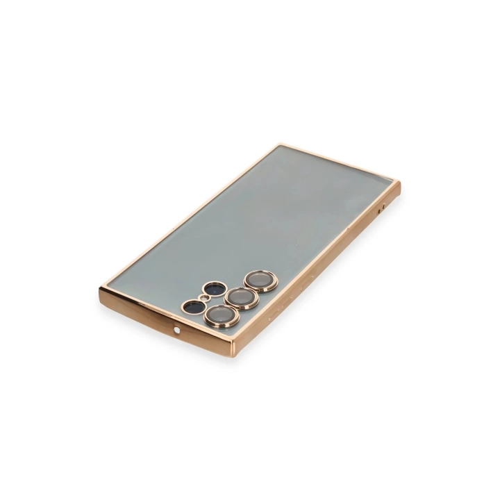 BFS  Samsung Galaxy S22 Ultra Kılıf Razer Lensli Silikon - Gold