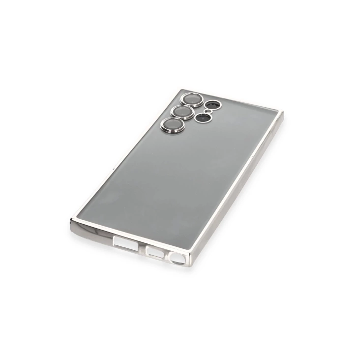 BFS  Samsung Galaxy S22 Ultra Kılıf Razer Lensli Silikon - Gümüş