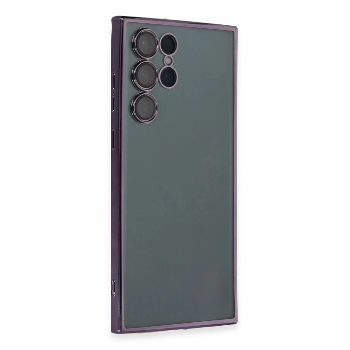 BFS  Samsung Galaxy S22 Ultra Kılıf Razer Lensli Silikon - Mor