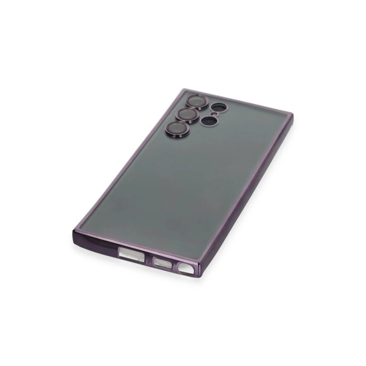 BFS  Samsung Galaxy S22 Ultra Kılıf Razer Lensli Silikon - Mor