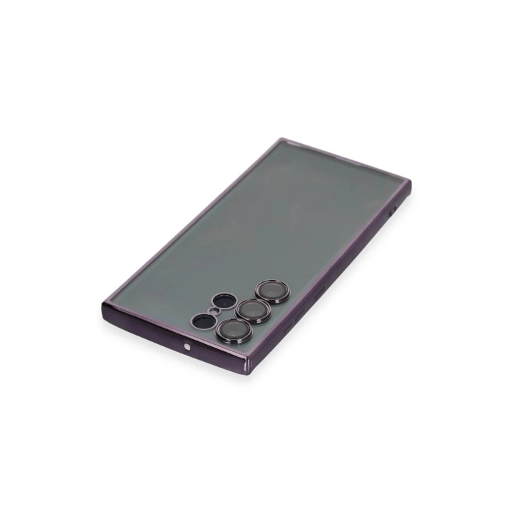 BFS  Samsung Galaxy S22 Ultra Kılıf Razer Lensli Silikon - Mor