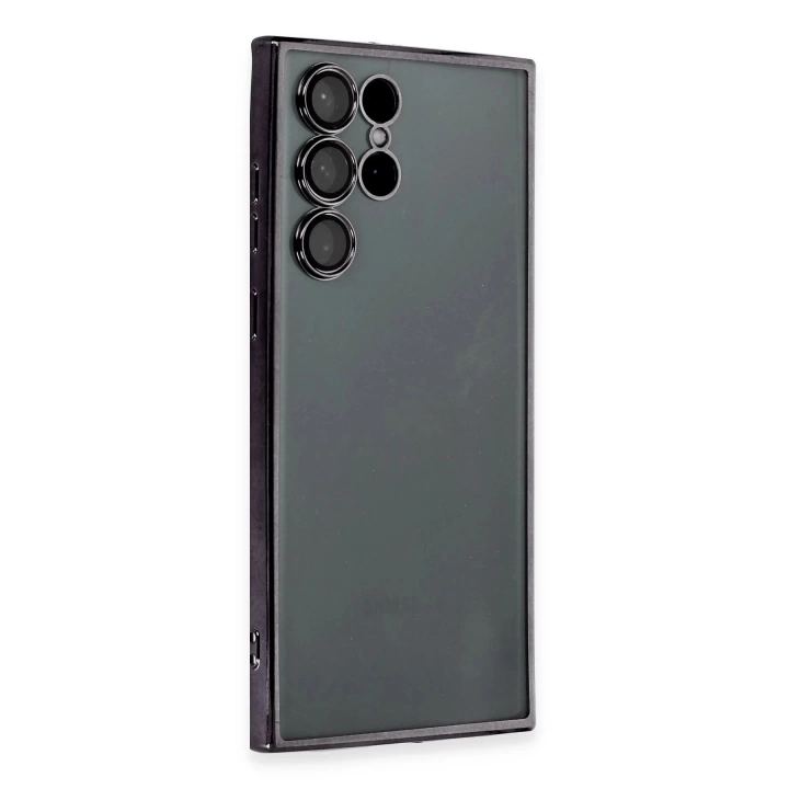 BFS  Samsung Galaxy S22 Ultra Kılıf Razer Lensli Silikon - Siyah