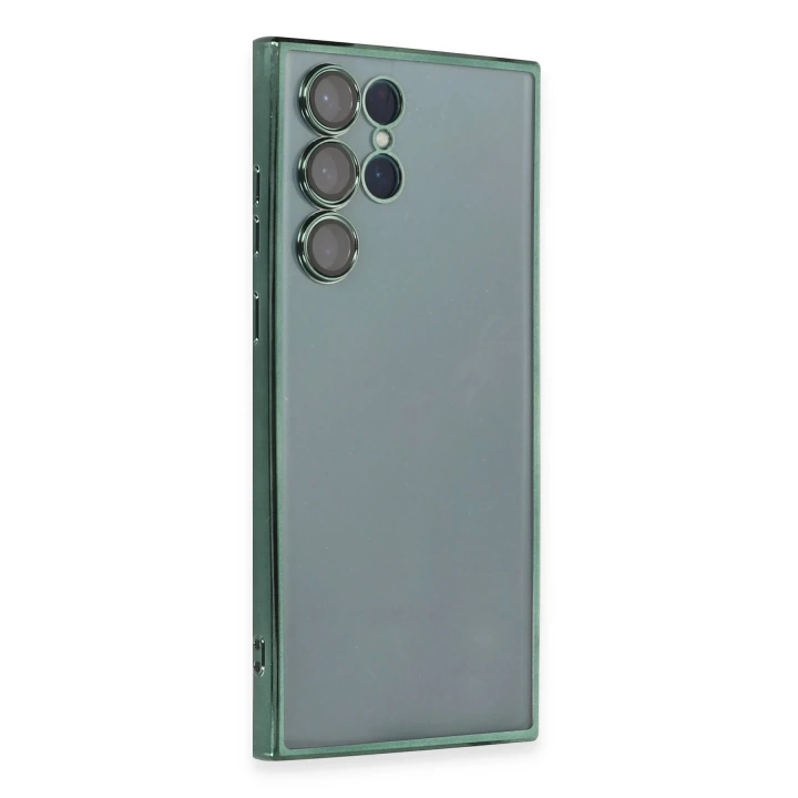 BFS  Samsung Galaxy S22 Ultra Kılıf Razer Lensli Silikon - Yeşil