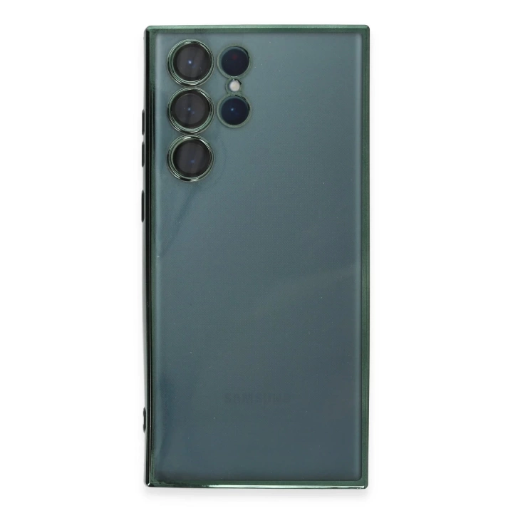 BFS  Samsung Galaxy S22 Ultra Kılıf Razer Lensli Silikon - Yeşil