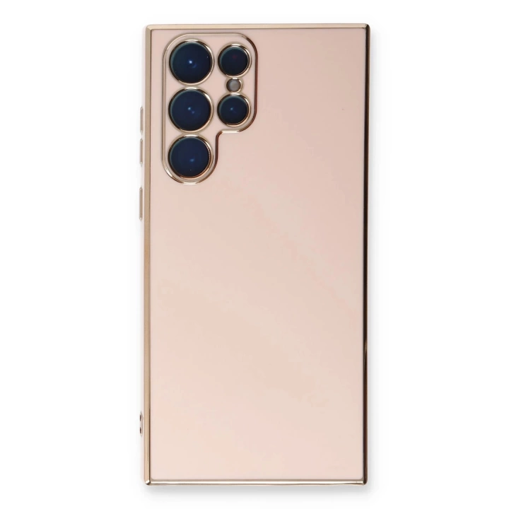 BFS  Samsung Galaxy S22 Ultra Kılıf Volet Silikon - Pembe