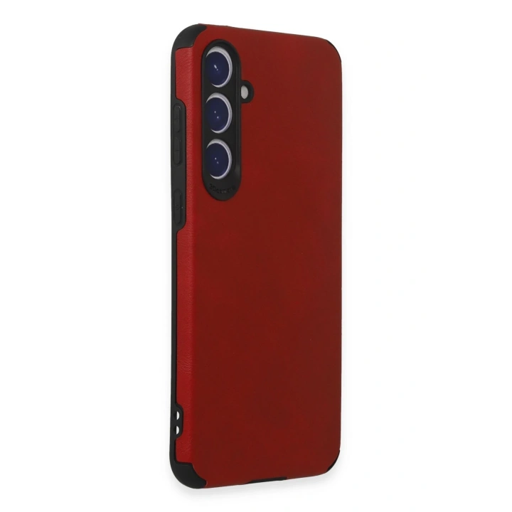 BFS  Samsung Galaxy S23 FE Kılıf Loop Deri Silikon - Kırmızı