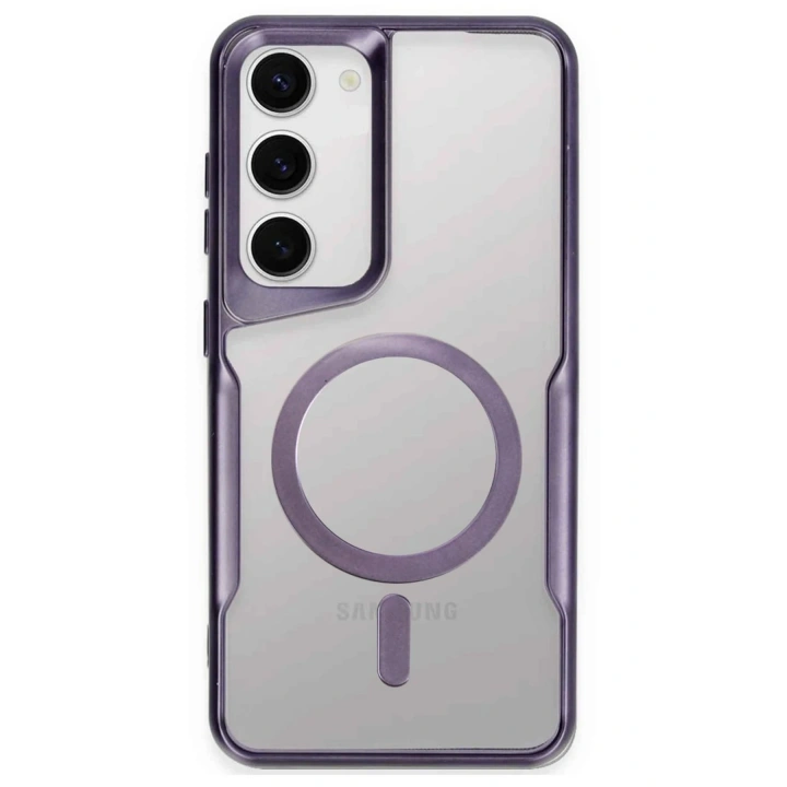 BFS  Samsung Galaxy S23 Kılıf Boyi Magsafe Silikon Kapak - Derin Mor