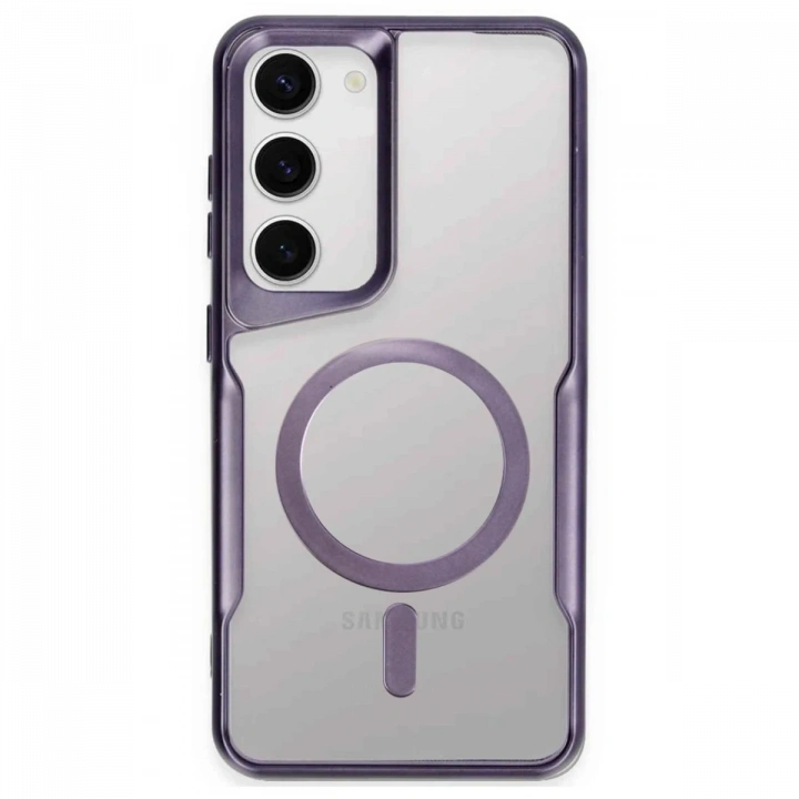 BFS  Samsung Galaxy S23 Kılıf Boyi Magsafe Silikon Kapak - Derin Mor
