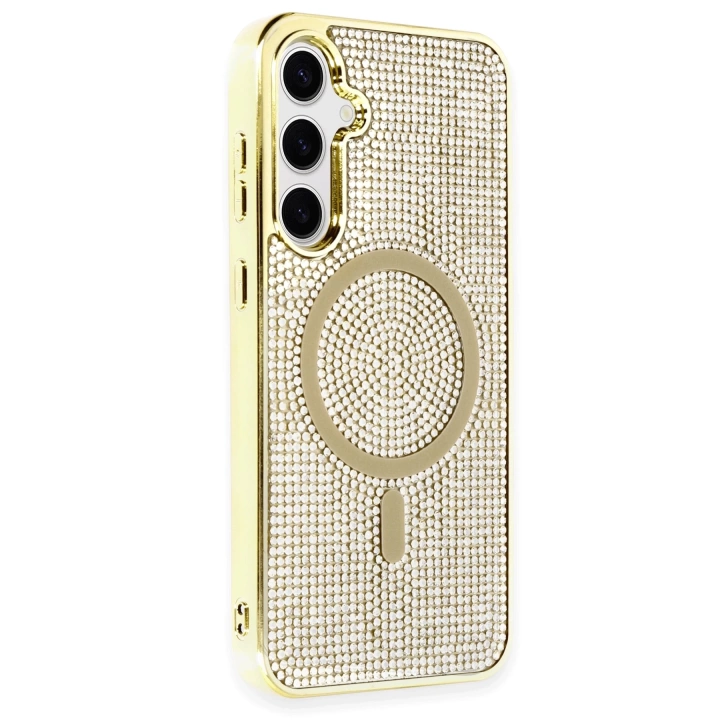 BFS  Samsung Galaxy S23 Kılıf Diamond Magsafe Kapak - Gold