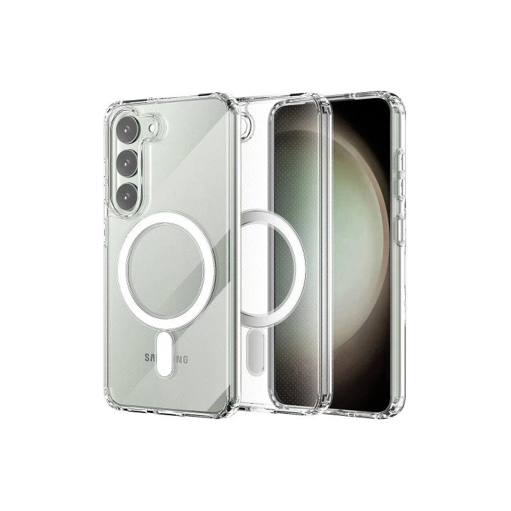 BFS  Samsung Galaxy S23 Kılıf Magneticsafe Şeffaf Silikon - Şeffaf