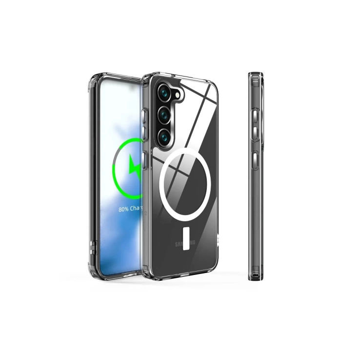BFS  Samsung Galaxy S23 Kılıf Magneticsafe Şeffaf Silikon - Şeffaf