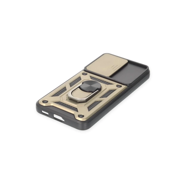 BFS  Samsung Galaxy S23 Kılıf Pars Lens Yüzüklü Silikon - Gold