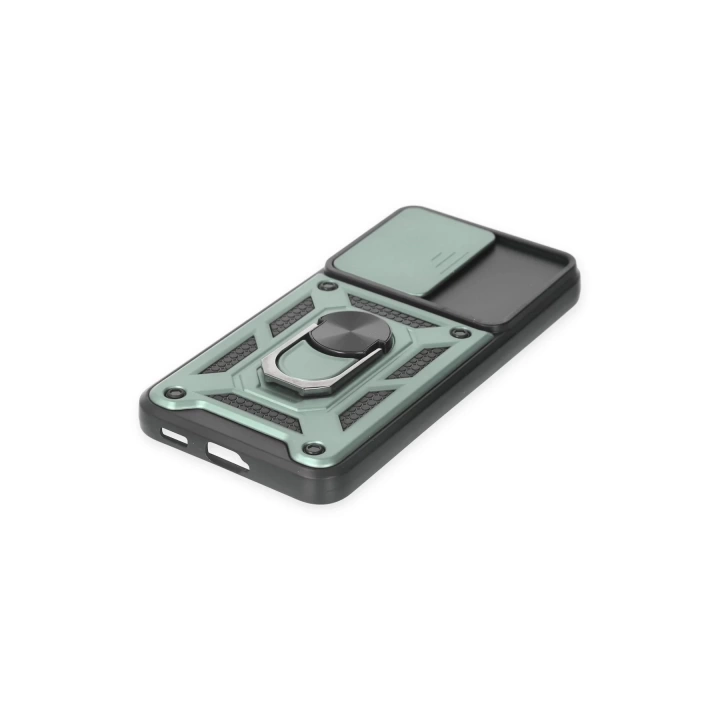 BFS  Samsung Galaxy S23 Kılıf Pars Lens Yüzüklü Silikon - Yeşil