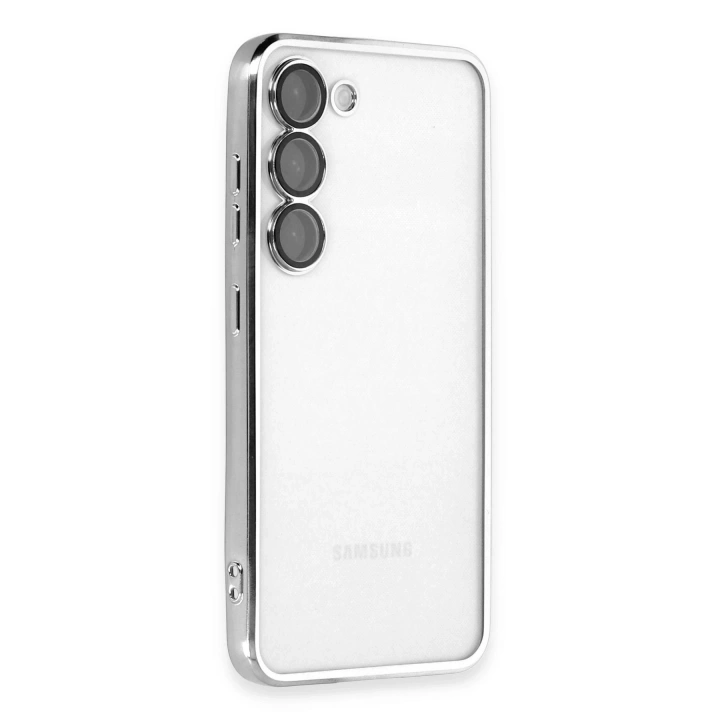 BFS  Samsung Galaxy S23 Plus Kılıf  Lensli Silikon - Gümüş