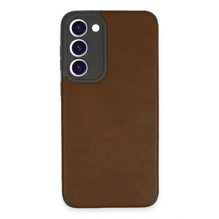 BFS  Samsung Galaxy S23 Plus Kılıf Loop Deri Silikon - Kahverengi